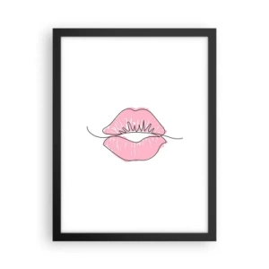 Poster in einem schwarzem Rahmen - Bereit zum Küssen? - 30x40 cm