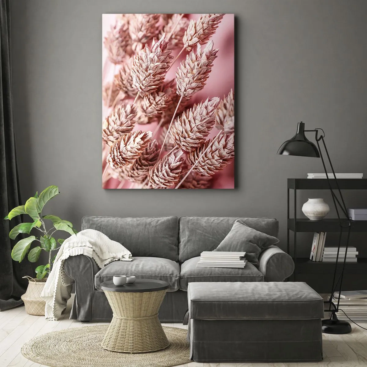 Bild auf Leinwand - Leinwandbild - Eine Blumenkaskade in Rosa - 45x80 cm