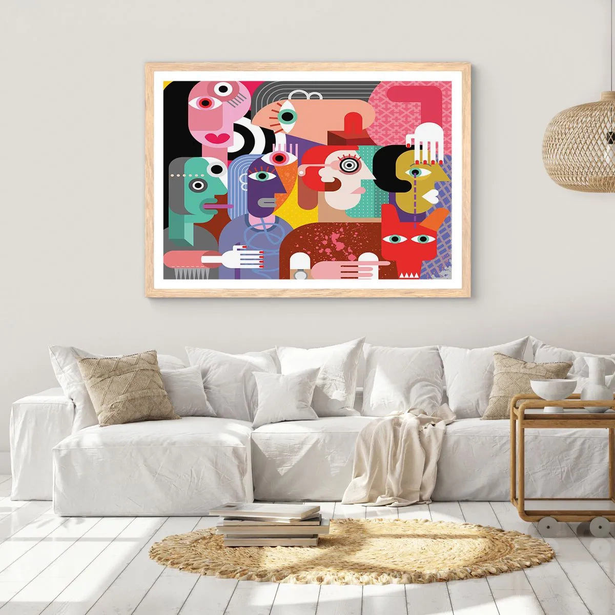 Poster in einem Rahmen aus heller Eiche - Wir sind von Herrn Picasso - 91x61 cm