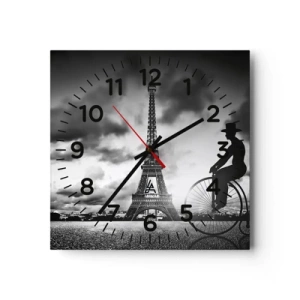 Wanduhr - Glasuhr - Sehnsucht nach Belle Epoque - 40x40 cm
