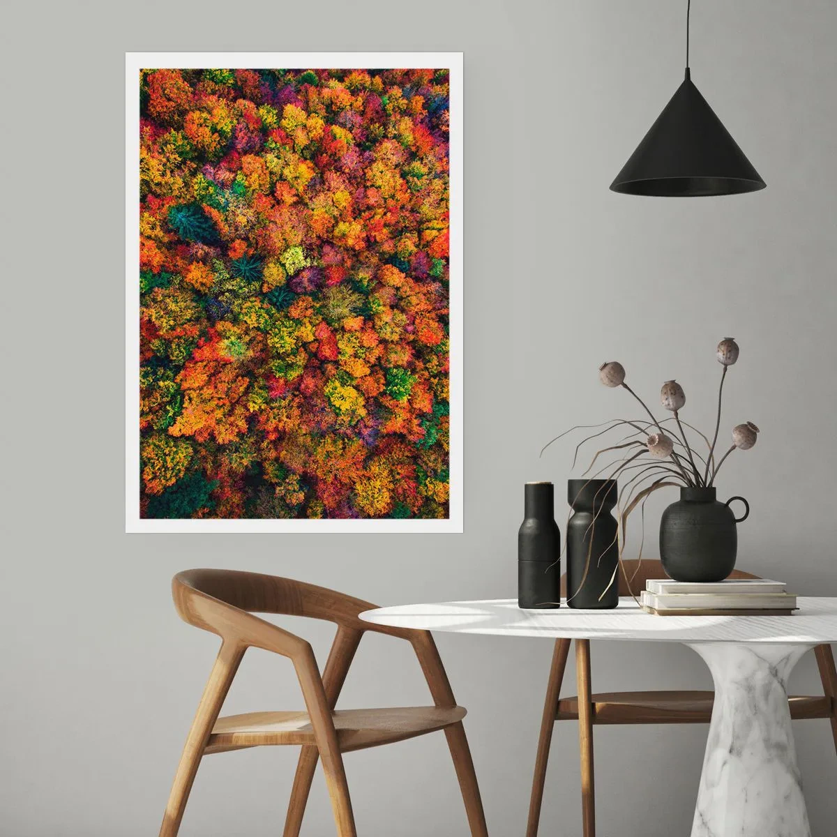 Poster - Blumenstrauß aus Herbstbäumen - 40x50 cm