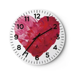 Wanduhr - Glasuhr - Alles was du brauchst ist Liebe - 40x40 cm