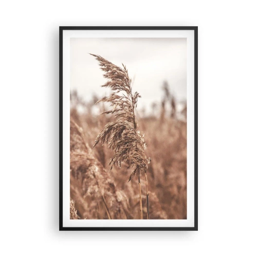 Poster in einem schwarzem Rahmen - Auf den Feldern ist es schon Herbst - 61x91 cm