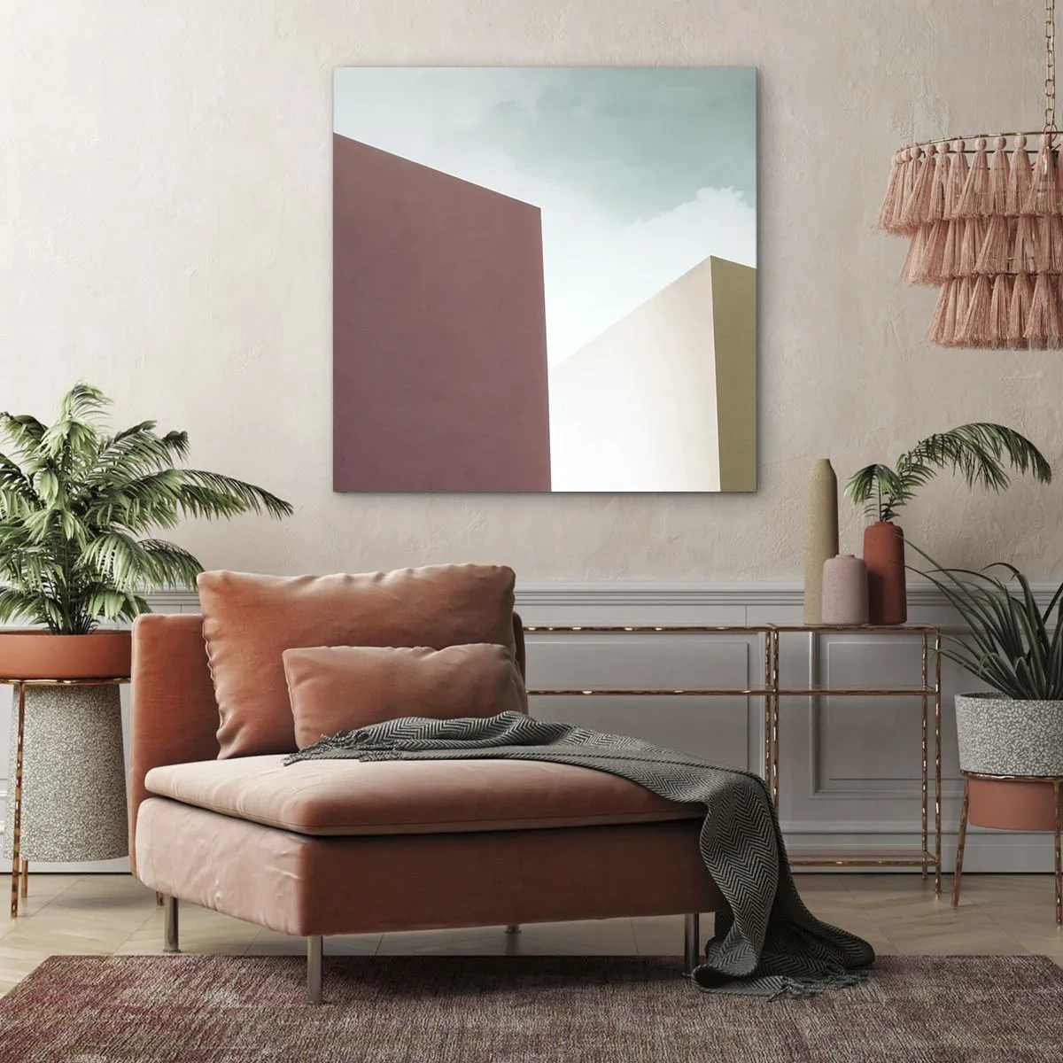 Bild auf Leinwand - Leinwandbild - Geometrie des sonnigen Sommers - 30x30 cm