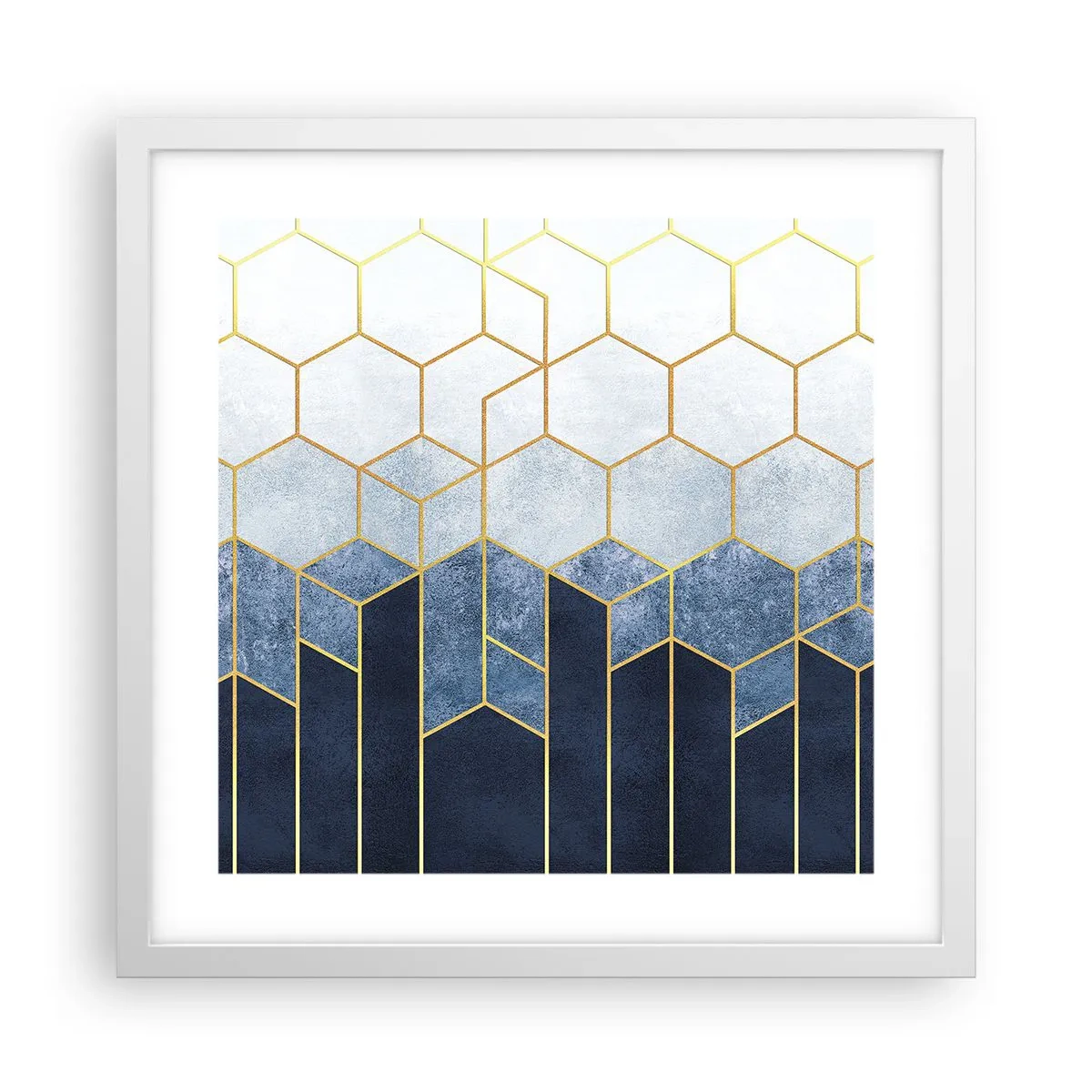 Poster in einem weißen Rahmen - Komposition im synkopischen Rhythmus - 40x40 cm