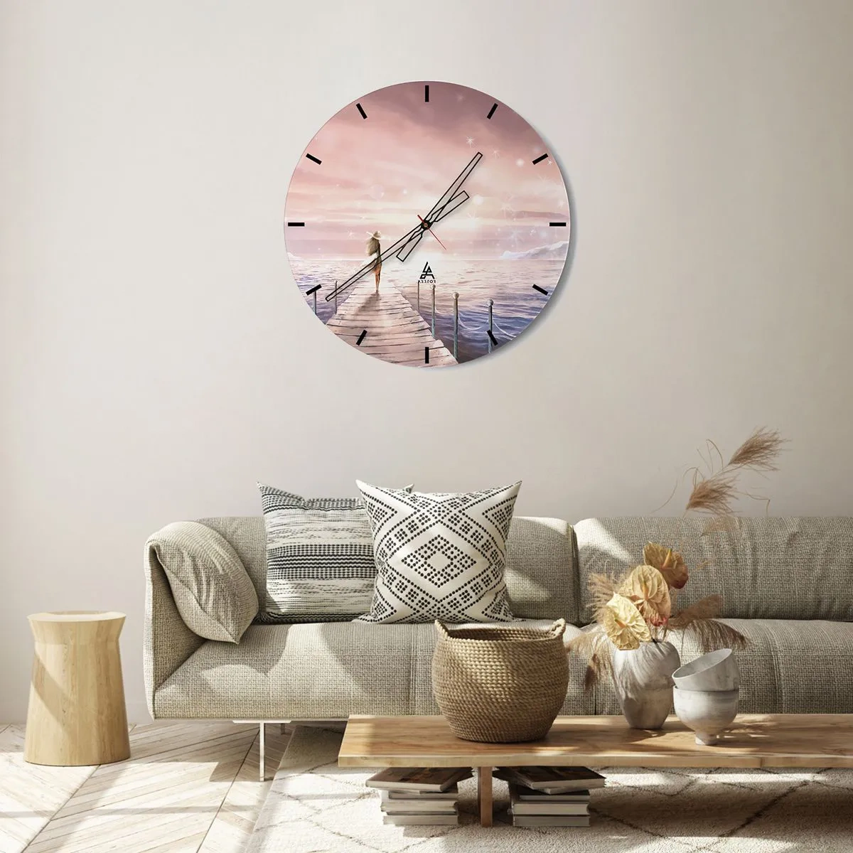 Wanduhr - Glasuhr - Im Licht eines Traums - 40x40 cm