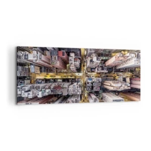 Bild auf Leinwand - Leinwandbild - Grüße aus Hongkong - 100x40 cm