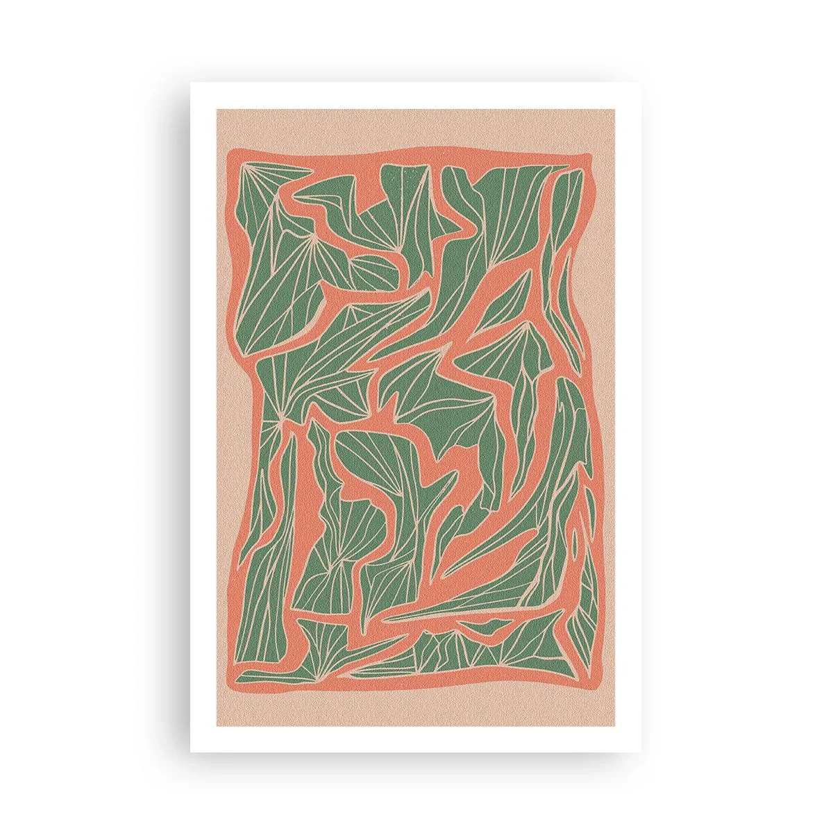 Poster - Kampf zwischen Korallen und Grün - 61x91 cm
