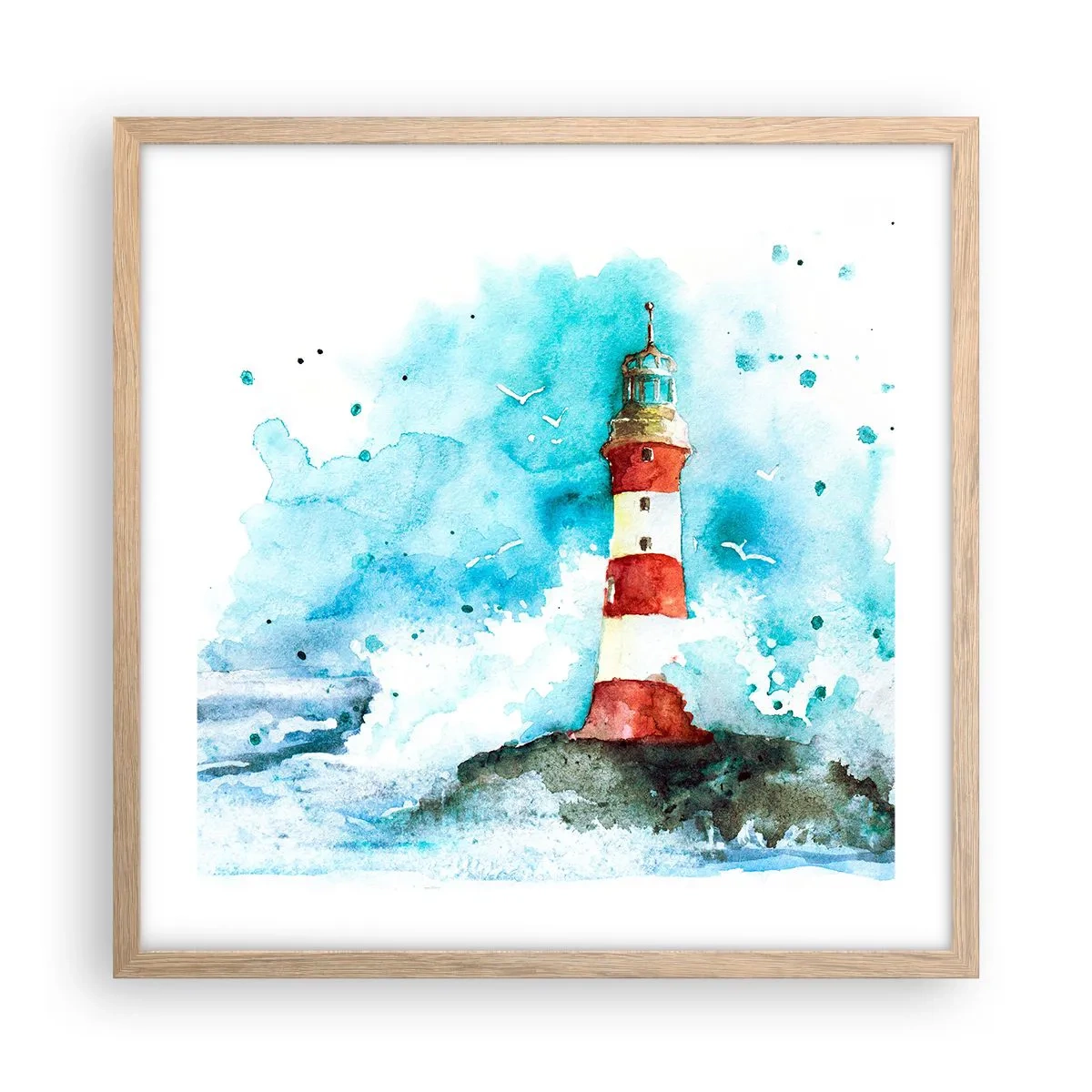 Poster in einem Rahmen aus heller Eiche - Einheit der Elemente - 50x50 cm