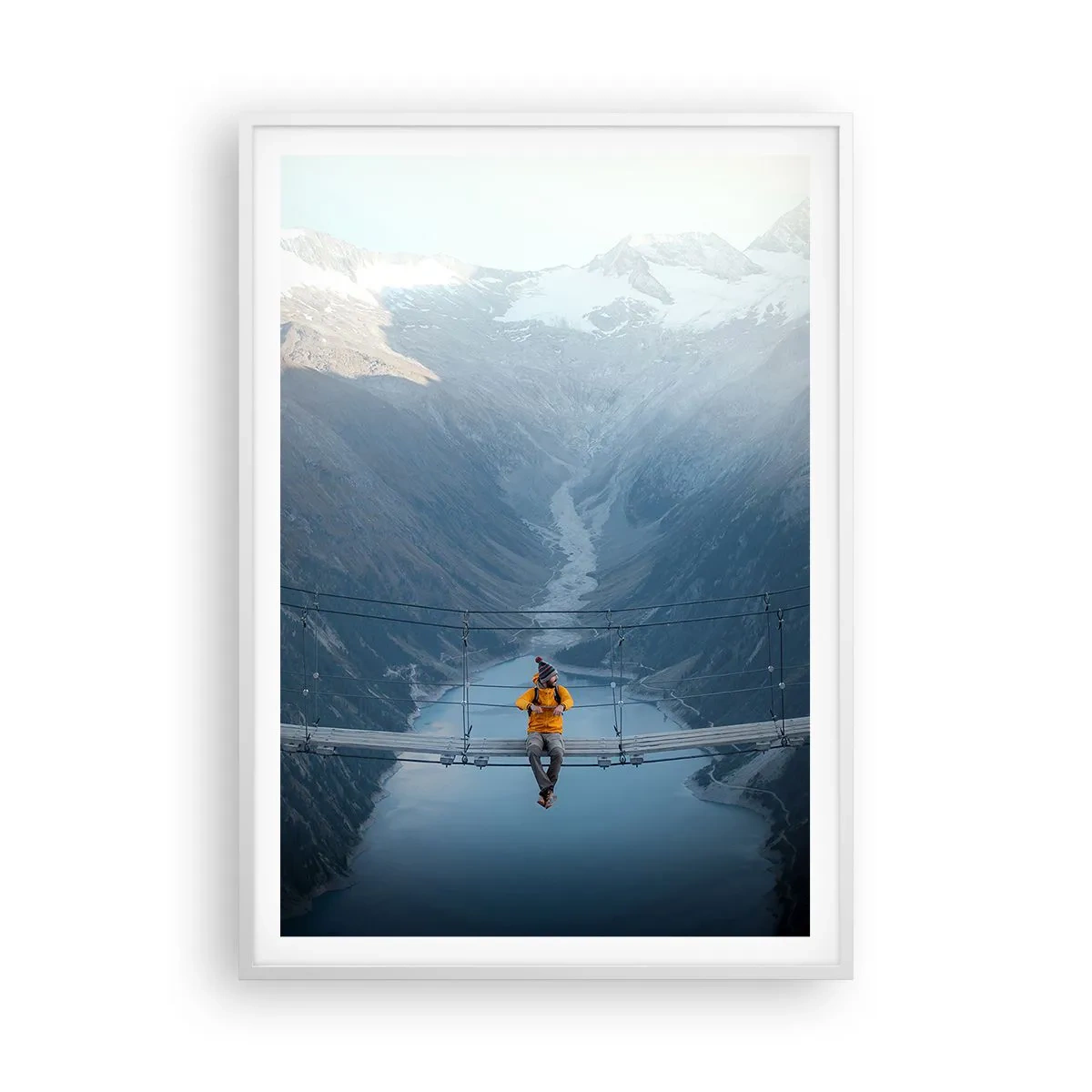 Poster in einem weißen Rahmen - Entzückt in der Schwebe - 70x100 cm