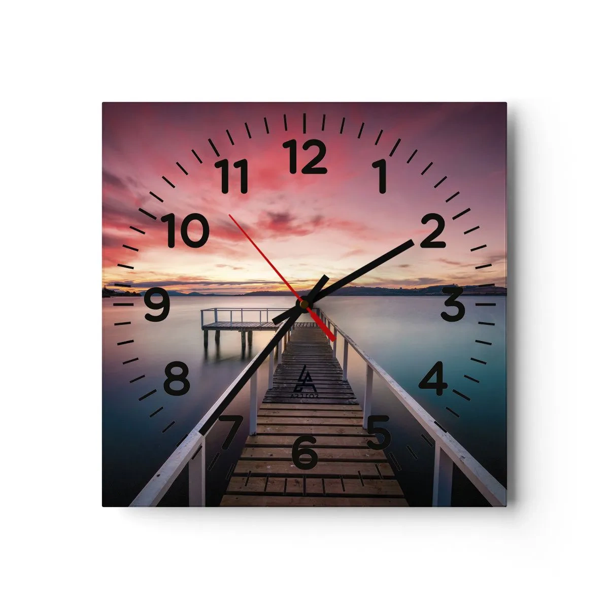 Wanduhr - Glasuhr - Die sanfte Flamme des Abends - 30x30 cm