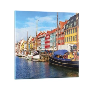 Glasbild - Bild auf glas - Fröhlicher Kai - 30x30 cm