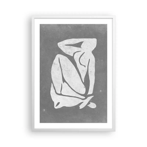 Poster in einem weißen Rahmen - In Gedanken versunken - 50x70 cm