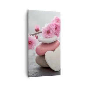 Bild auf Leinwand - Leinwandbild - Glückseligkeit mit einer Kirschblüte - 65x120 cm