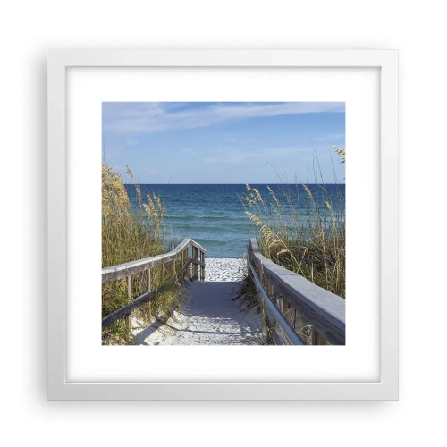 Poster in einem weißen Rahmen - In der Sonne, im Wind - 30x30 cm