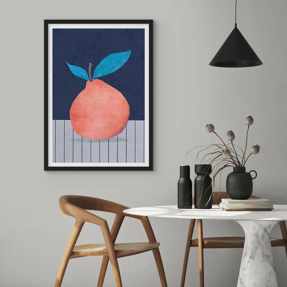 Poster in einem schwarzem Rahmen - Konvexität und Ebene - 61x91 cm