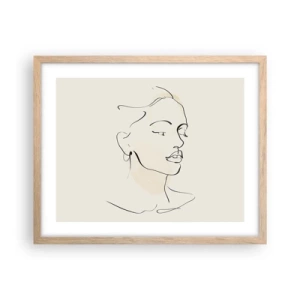 Poster in einem Rahmen aus heller Eiche - Eine bestimmte Linie - 50x40 cm