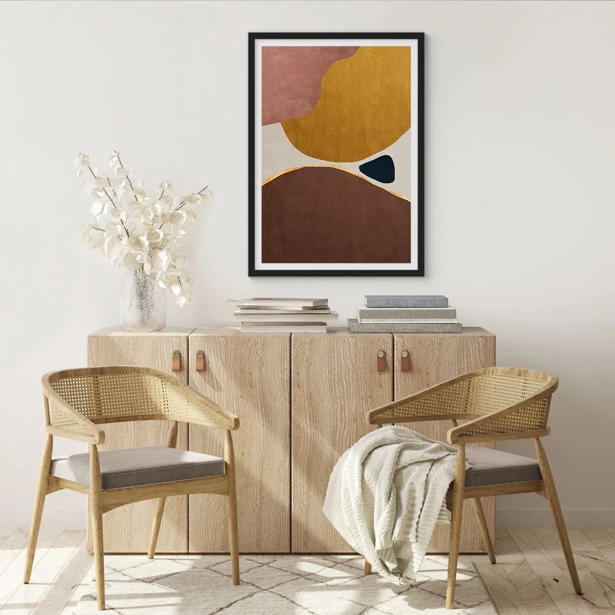 Poster in einem schwarzem Rahmen - Abstraktion – ein Ort im Raum - 40x50 cm