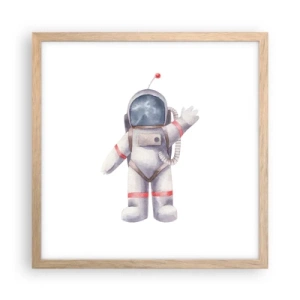 Poster in einem Rahmen aus heller Eiche - Bis dann! - 40x40 cm