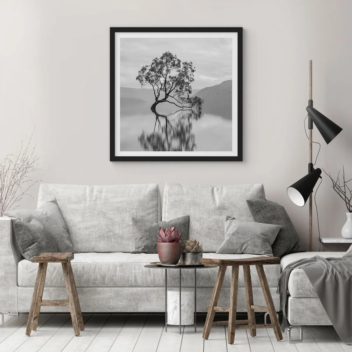 Poster in einem schwarzem Rahmen - Es gibt so ein Land - 50x50 cm