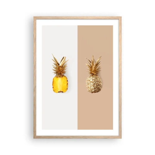 Poster in einem Rahmen aus heller Eiche - Ananas für uns - 50x70 cm