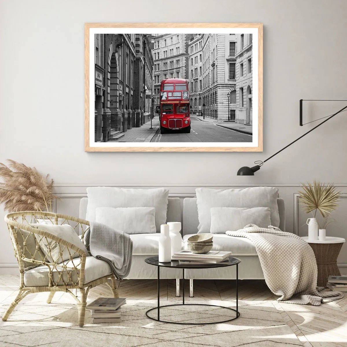 Poster in einem Rahmen aus heller Eiche - Der Alltag muss nicht grau sein - 91x61 cm