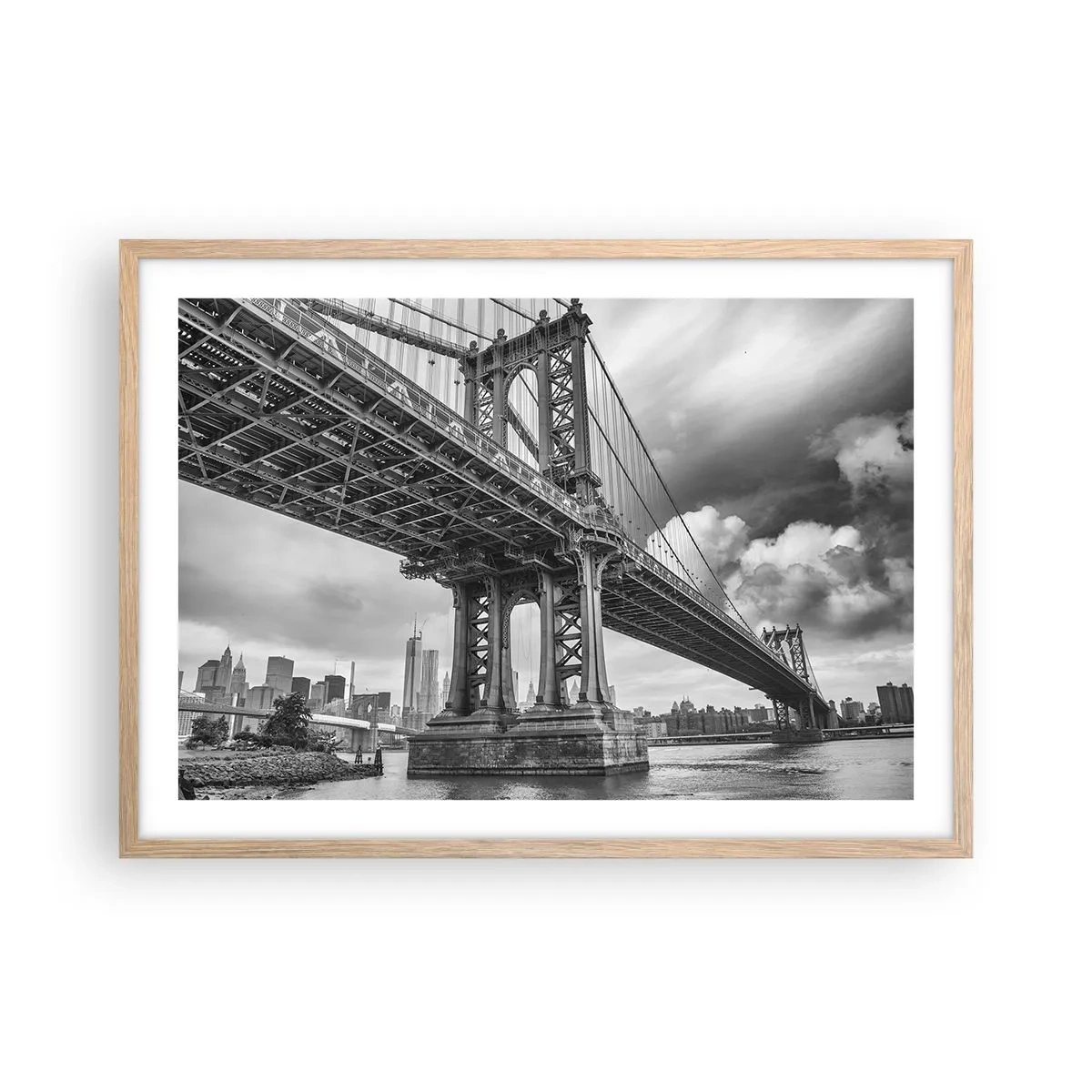 Poster in einem Rahmen aus heller Eiche - Ins Herz der Stadt - 70x50 cm