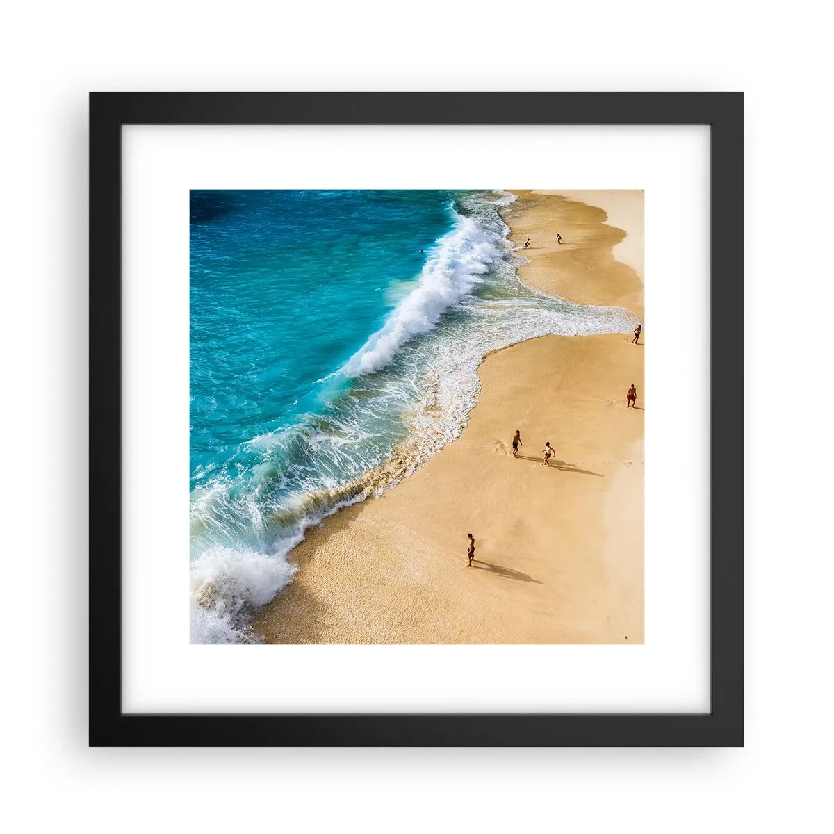 Poster in einem schwarzem Rahmen - Und dann die Sonne, der Strand… - 30x30 cm