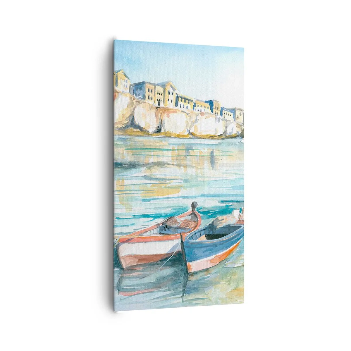 Bild auf Leinwand - Leinwandbild - Landschaft in Azurblau - 65x120 cm