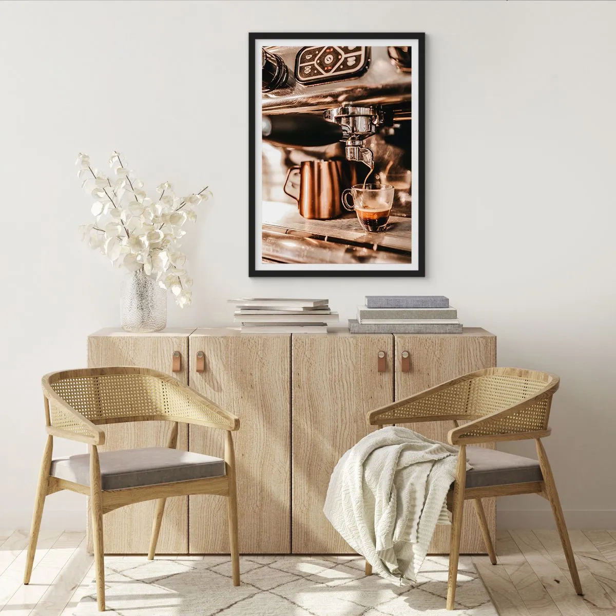Poster in einem schwarzem Rahmen - Kaffeeglanz - 70x100 cm