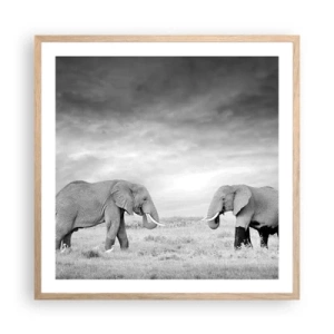 Poster in einem Rahmen aus heller Eiche - Grau ist schön - 60x60 cm