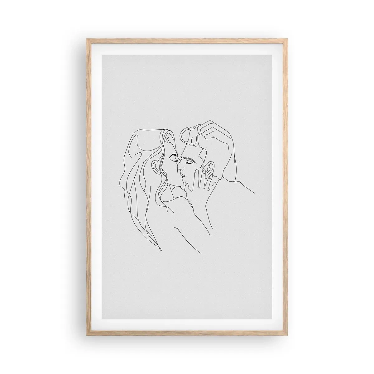 Poster in einem Rahmen aus heller Eiche - Dieselbe Linie - 61x91 cm