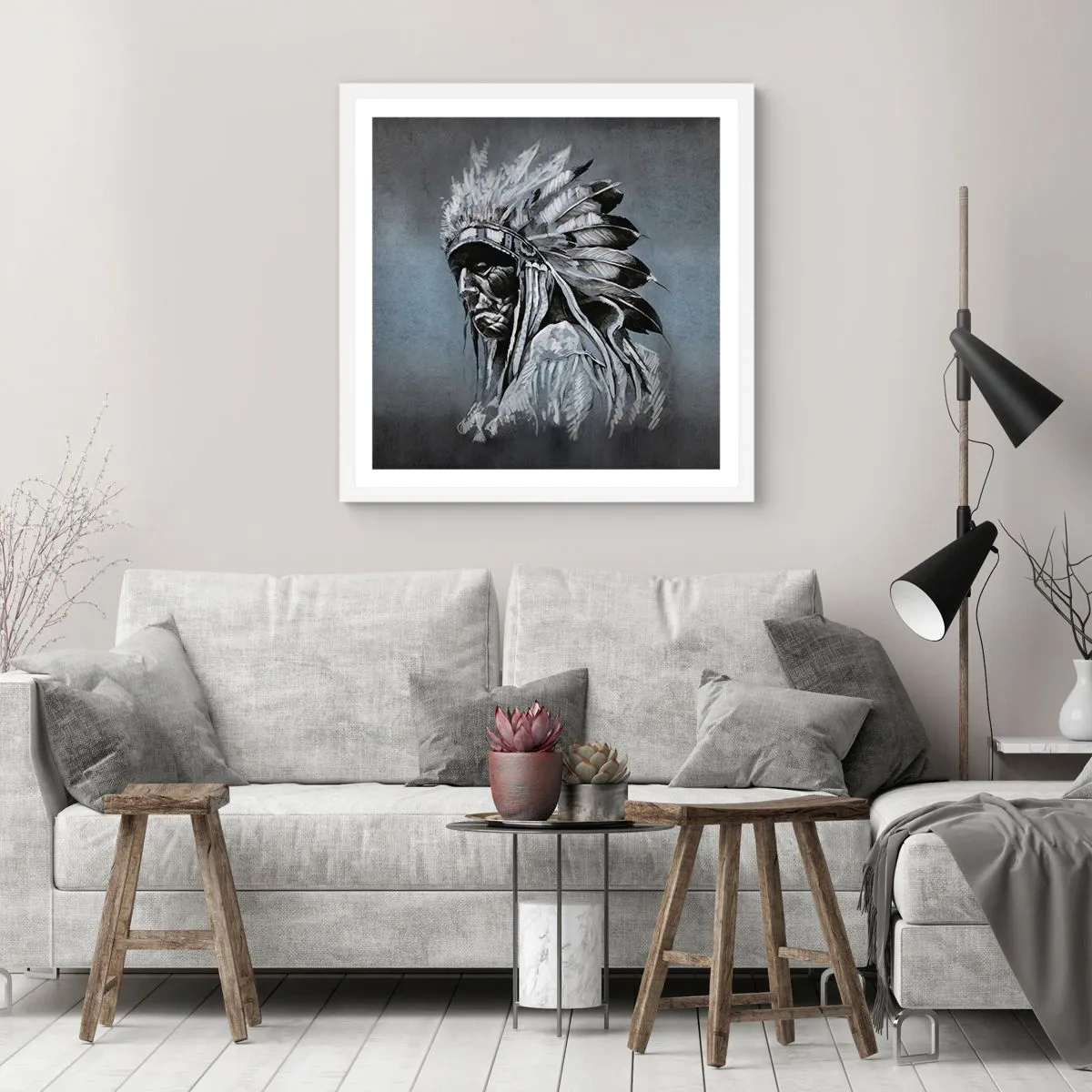 Poster in einem weißen Rahmen - Zurück zu den Wurzeln - 60x60 cm