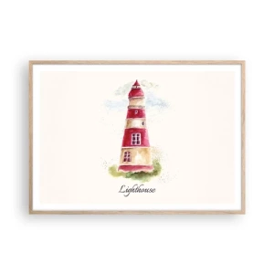 Poster in einem Rahmen aus heller Eiche - Das Wetter ringsum ist immer gut - 100x70 cm