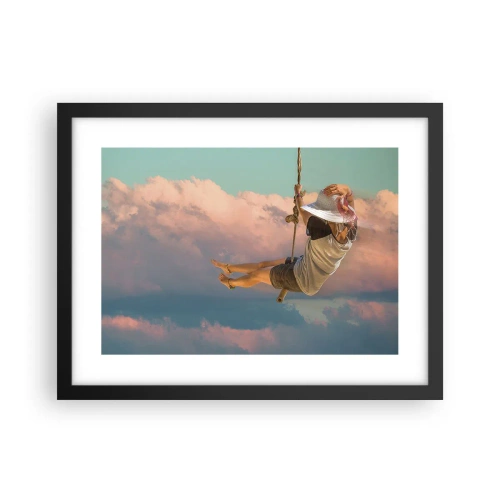 Poster in einem schwarzem Rahmen - Spaß in den Wolken - 40x30 cm