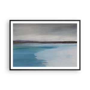 Poster in einem schwarzem Rahmen - Eine minimalistische Landschaft mit Wasserlinie und Horizont - 100x70cm - Horizontale Landschaft - Moderne Wanddekoration für Wohnzimmer und Schlafzimmer ARTTOR