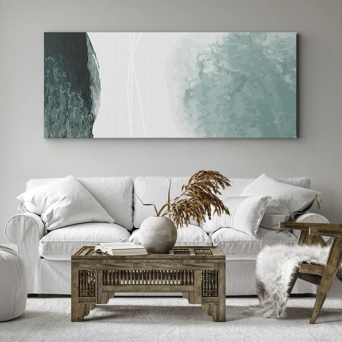 Bild auf Leinwand - Leinwandbild - Begegnung mit Nebel - 100x40 cm
