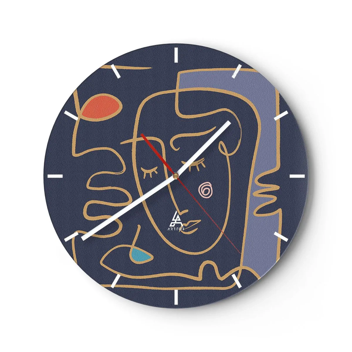 Wanduhr - Glasuhr - In Gedanken - 40x40 cm