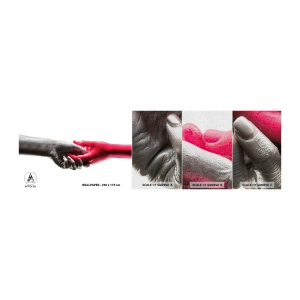 Fototapeten Muster Premium Canvas - Gemeinsam, obwohl anders - Menschliche Hände, Hand, Abstraktion - 100x30 cm