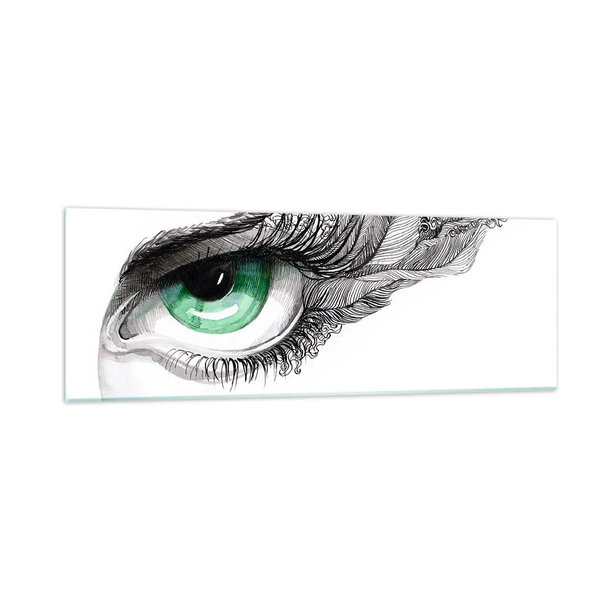 Glasbild - Bild auf glas - Schön und bereit zum Angriff - 90x30 cm