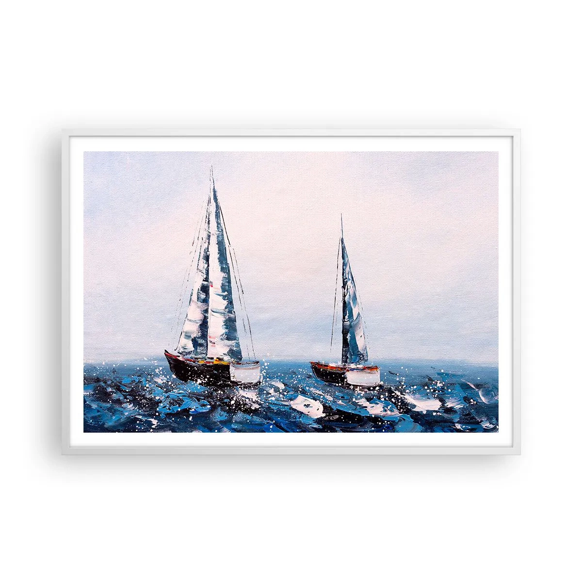Poster in einem weißen Rahmen - Bruderschaft des Windes - 100x70 cm