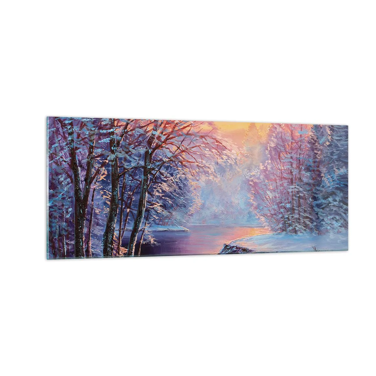Glasbild - Bild auf glas - Die Farben des Winters - 100x40 cm