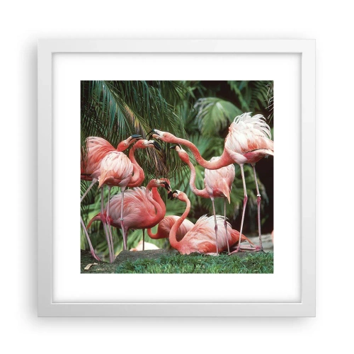 Poster in einem weißen Rahmen - Nachmittagsklatsch - 30x30 cm