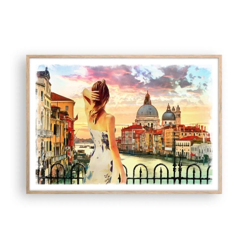 Poster in einem Rahmen aus heller Eiche - Als Abenteuer nur in ... - 100x70 cm