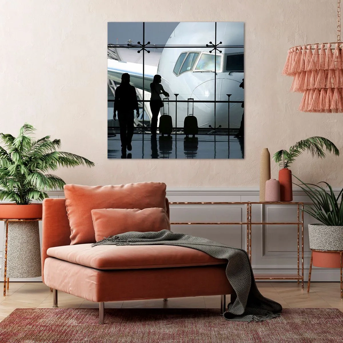 Bild auf Leinwand - Leinwandbild - Vis a vis am Flughafen - 70x70 cm