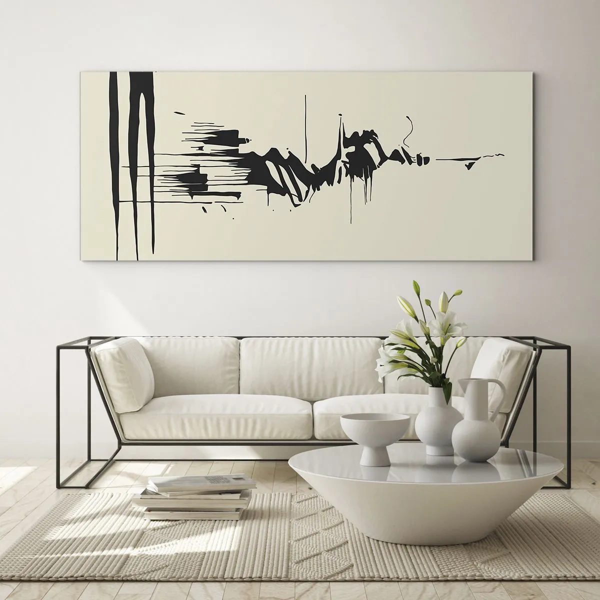 Glasbild - Bild auf glas - Hastige Abstraktion - 100x40 cm