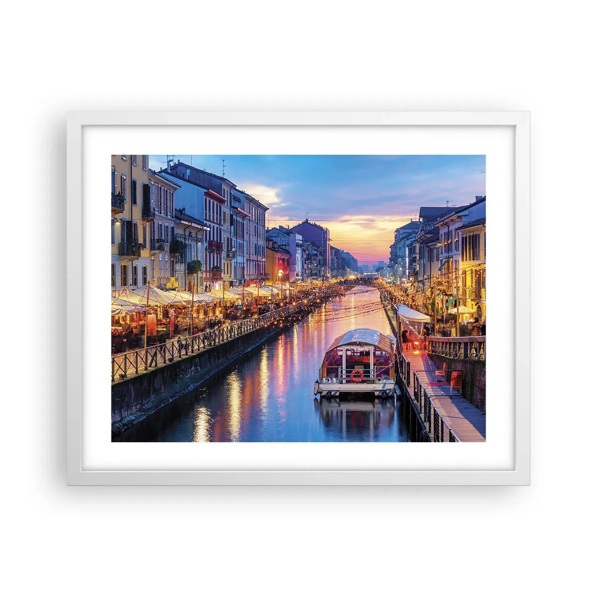 Poster in einem weißen Rahmen - Ein Abend voller Licht und Spaß - 50x40 cm