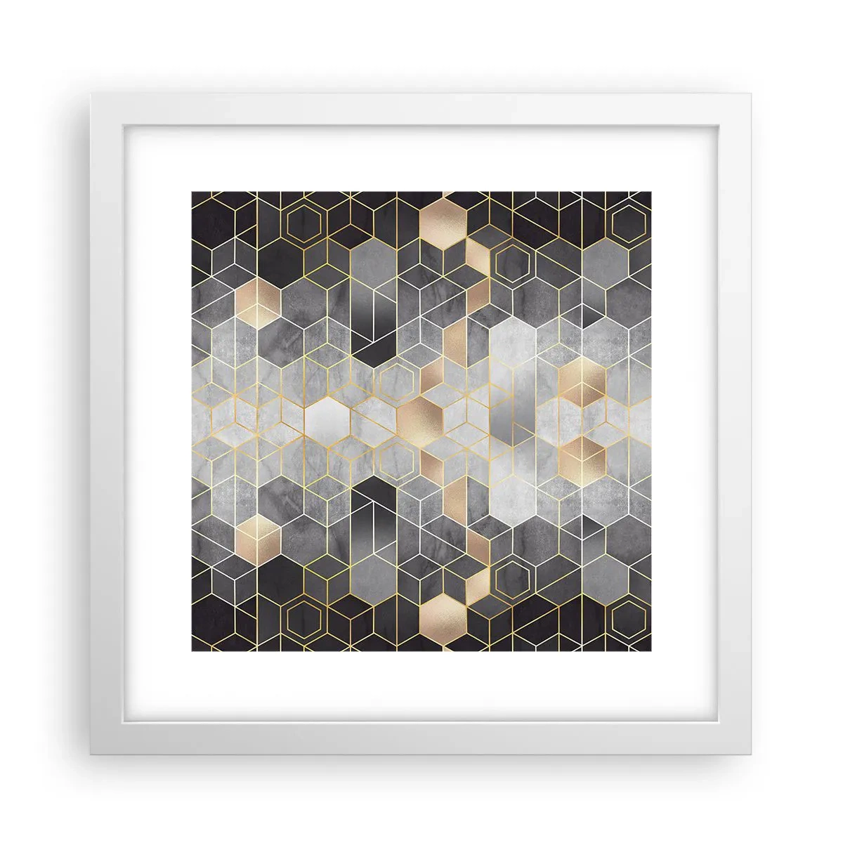Poster in einem weißen Rahmen - Diamant-Komposition - 30x30 cm