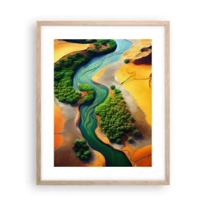 Poster in einem Rahmen aus heller Eiche - Lebensspendender Fluss - 40x50 cm