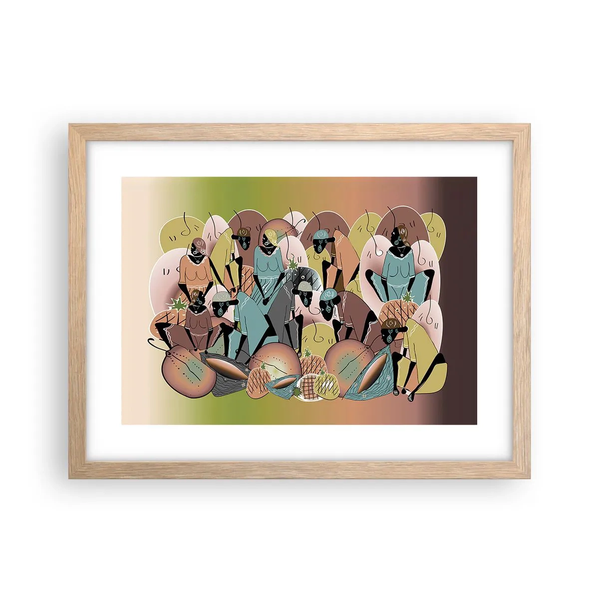 Poster in einem Rahmen aus heller Eiche - Ein toller Urlaub steht bevor - 40x30 cm